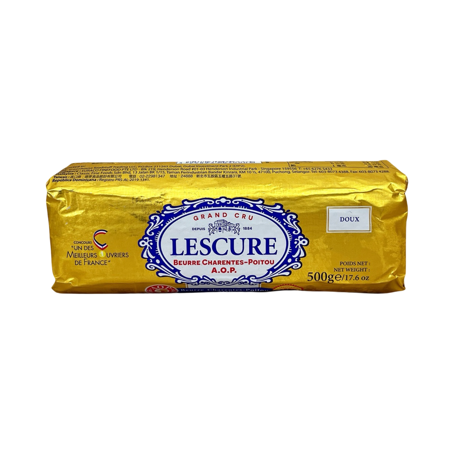 法國萊思克 【LESCURE 】無鹽發酵奶油500g
